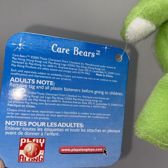 Care Bears Good Luck Bear Plush 20th Anniversary Green Shamrock Carlton Cards - Picture 7 of 16